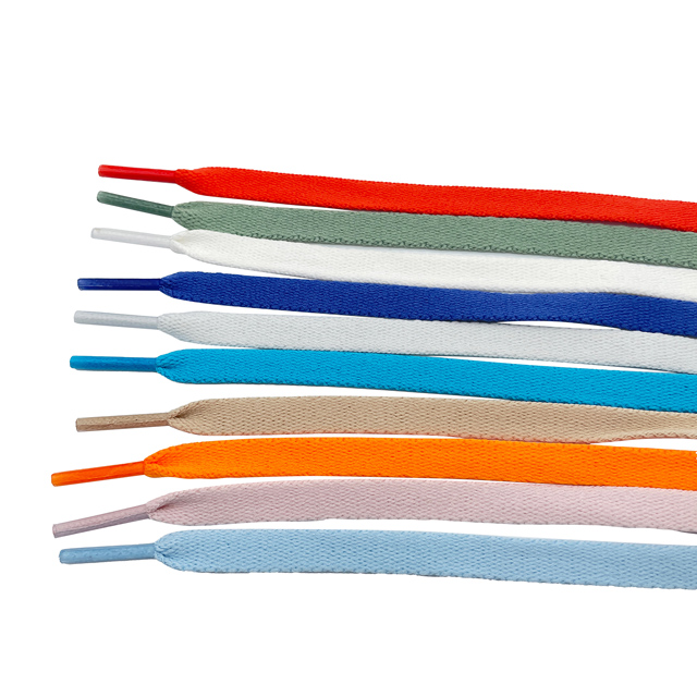 8mm Wide Colorful Polyester Flat Shoelaces